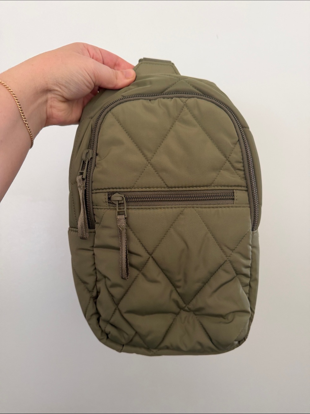 Quilted Olive Sling Bag - Vera Bradley